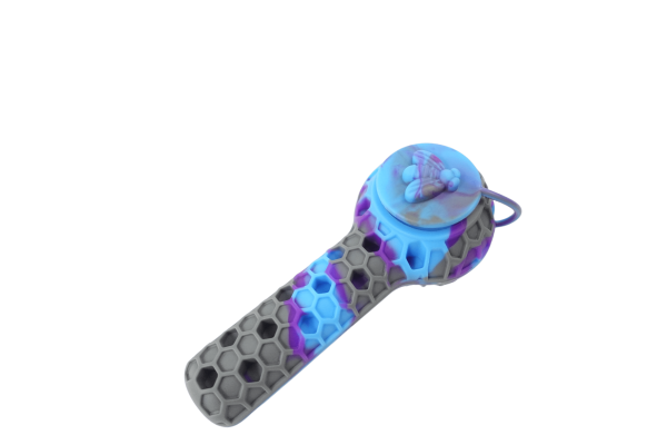 4.5â€™â€˜ Silicone 2 in 1 Honey Bee Hand Pipe Vapor Straw with Lid Metal Poker and Titanium Tip Online Sale - Image 3