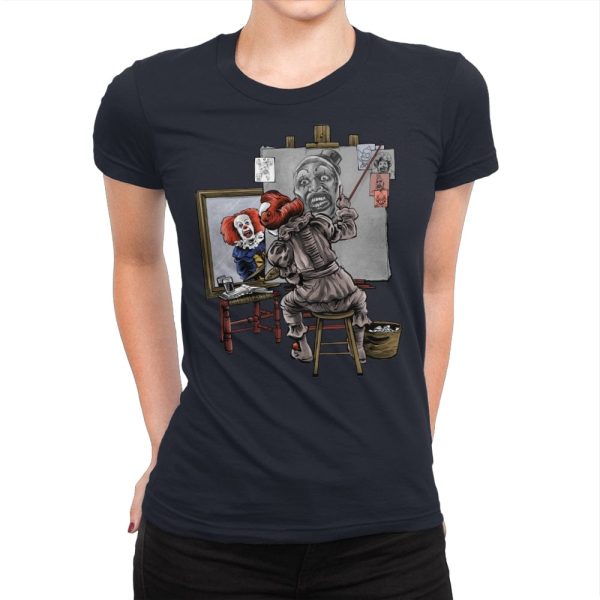 Triple Clown Portrait - Womens Premium Hot on Sale - Image 2