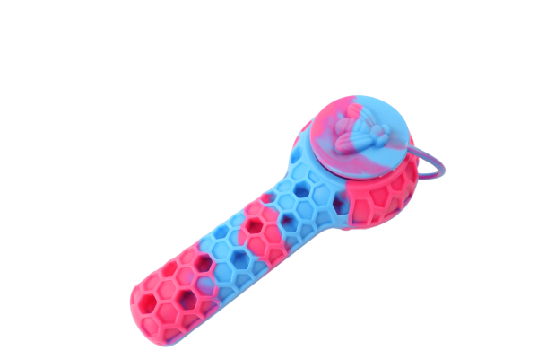 4.5â€™â€˜ Silicone 2 in 1 Honey Bee Hand Pipe Vapor Straw with Lid Metal Poker and Titanium Tip Online Sale - Image 4