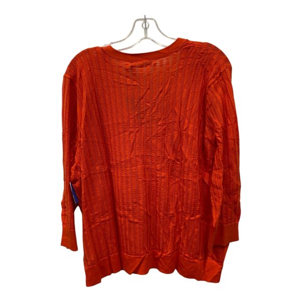 Sweater Cardigan By Lauren By Ralph Lauren In Orange, Size:3X For Discount - Image 2