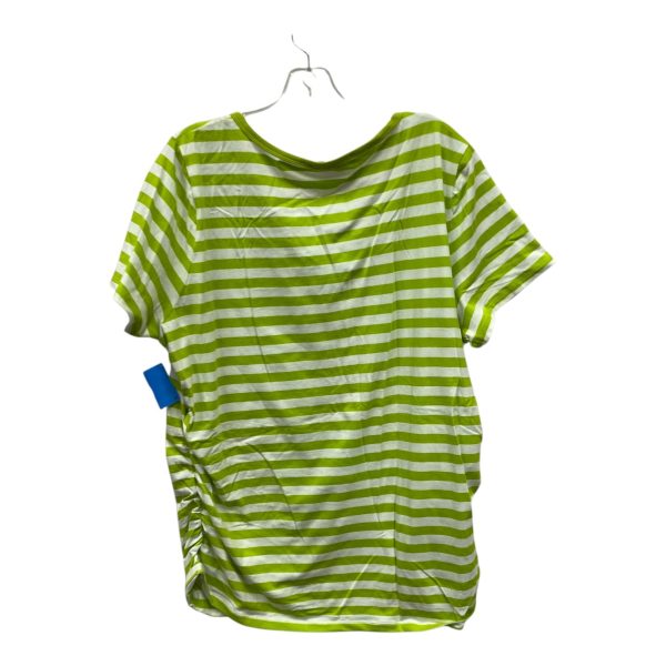 Top Ss Basic By Michael By Michael Kors In Green & White, Size:2X Online Hot Sale - Image 2