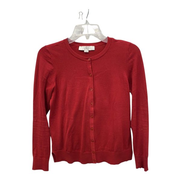 Sweater Cardigan By Loft In Red, Size:Xs Cheap
