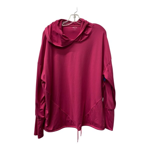 Athletic Sweatshirt Hoodie By Zelos In Pink, Size:1X on Sale