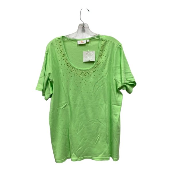 Top Ss Basic By Quaker Factory In Green, Size:1X For Cheap