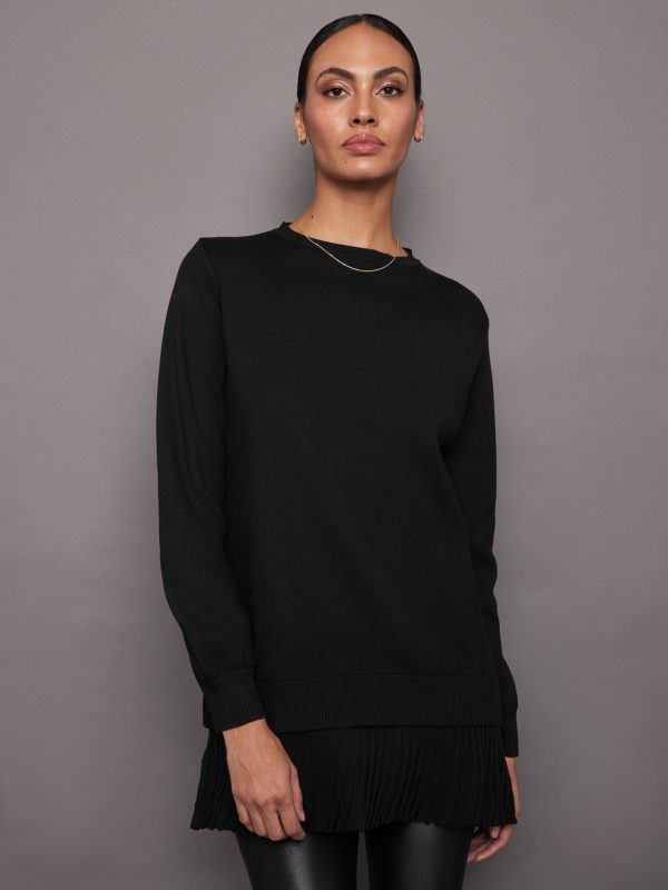 Pallas Pleated Sweatshirt Dress - Black Sale - Image 3