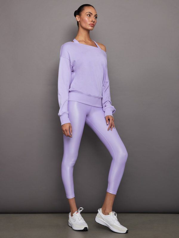 Off Shoulder Sweatshirt in French Terry - Sweet Lavender For Cheap - Image 5