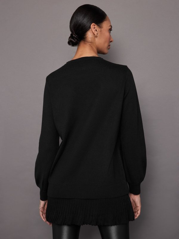 Pallas Pleated Sweatshirt Dress - Black Sale - Image 5