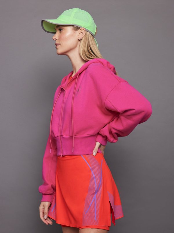 adidas by Stella McCartney Sportswear Cropped Hoodie - Real Magenta For Sale - Image 5