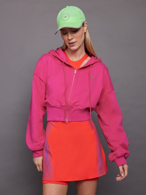 adidas by Stella McCartney Sportswear Cropped Hoodie - Real Magenta For Sale