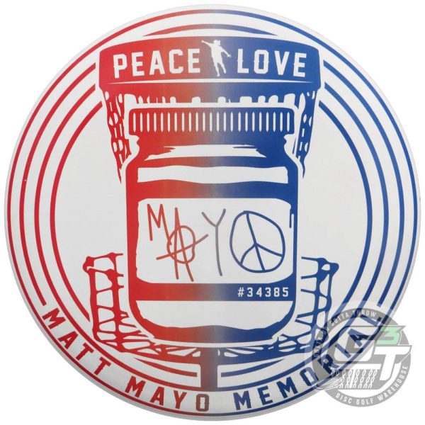 Discraft Limited Edition Matt Mayo Memorial Peace & Love SuperColor ESP Buzzz Midrange Golf Disc - Red Blue Discount